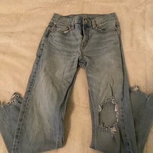 American Eagle Outfitters Light Blue Distressed Boyfriend Jeans